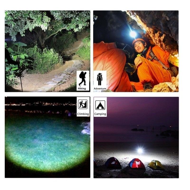 Rechargeable Usb Headlamp 500m Long Range Waterproof Headlight Lightweight Flashlight Hight Lumens Adjustable  Floodlight  For Outdoor Searchlight Hiking Camping Running Fishing Best Headlamps