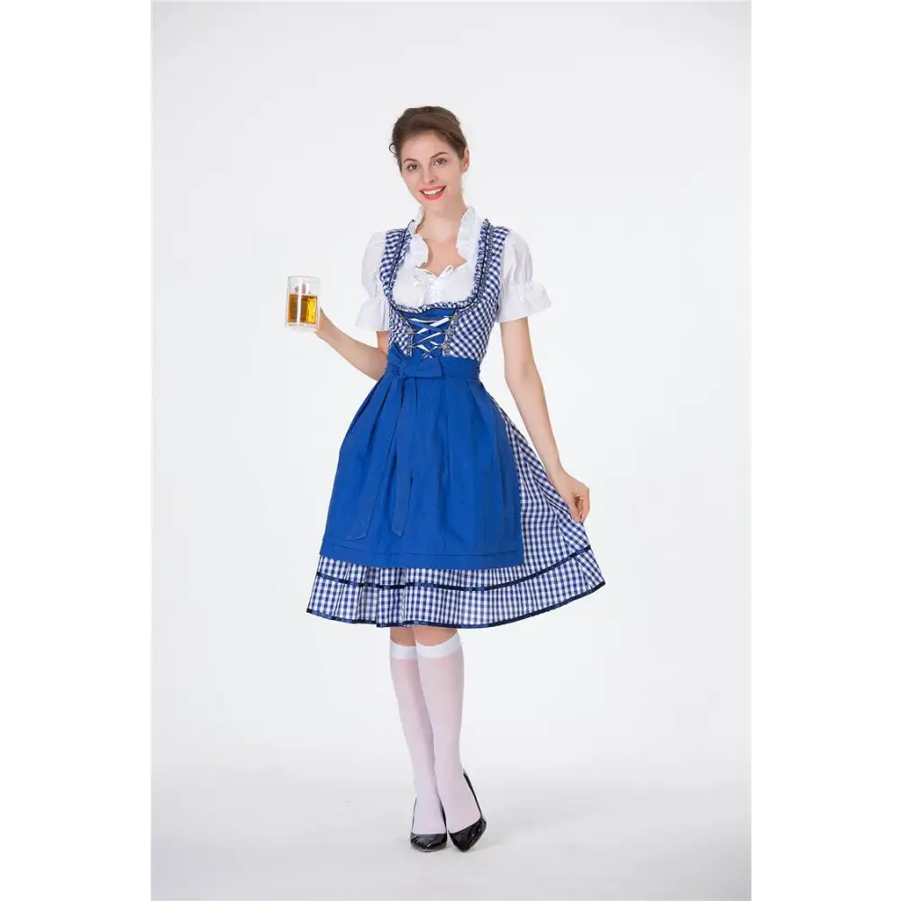 Red Checkered German Beer Festival Clothing Dirndl
