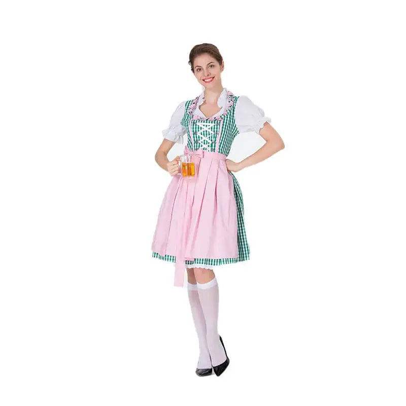 Red Checkered German Beer Festival Clothing Dirndl