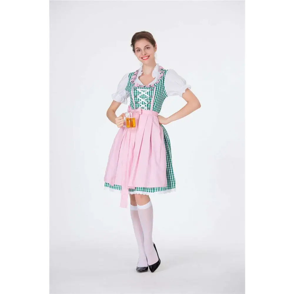 Red Checkered German Beer Festival Clothing Dirndl