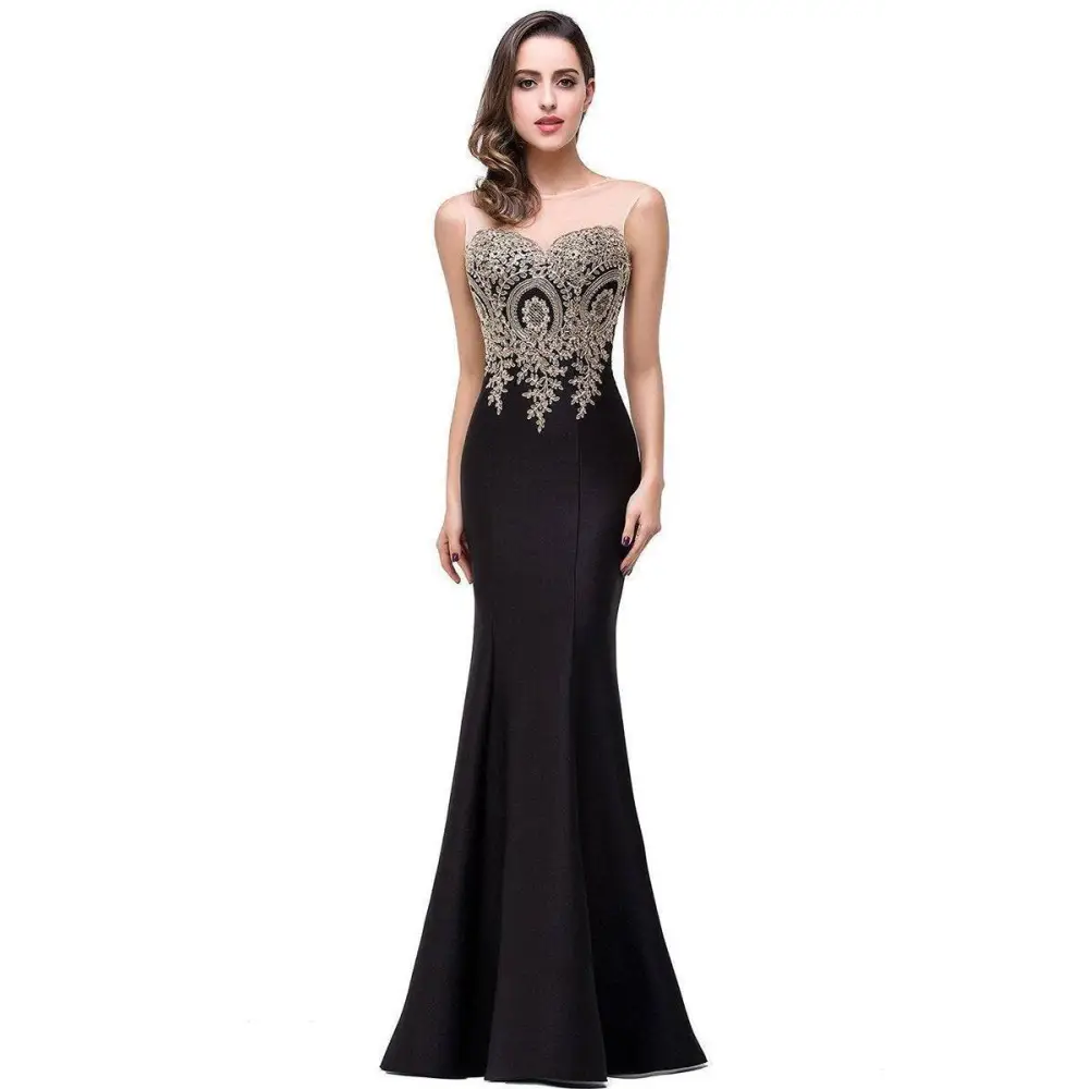 Red Mermaid Bride Toast Gown with Gold Beading