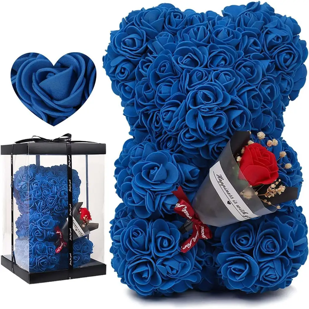 Red Rose Bear Eternal Flower Gift Box