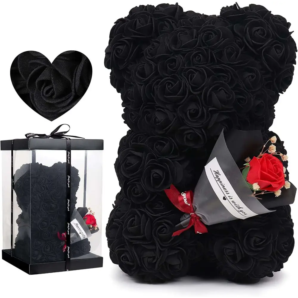 Red Rose Bear Eternal Flower Gift Box
