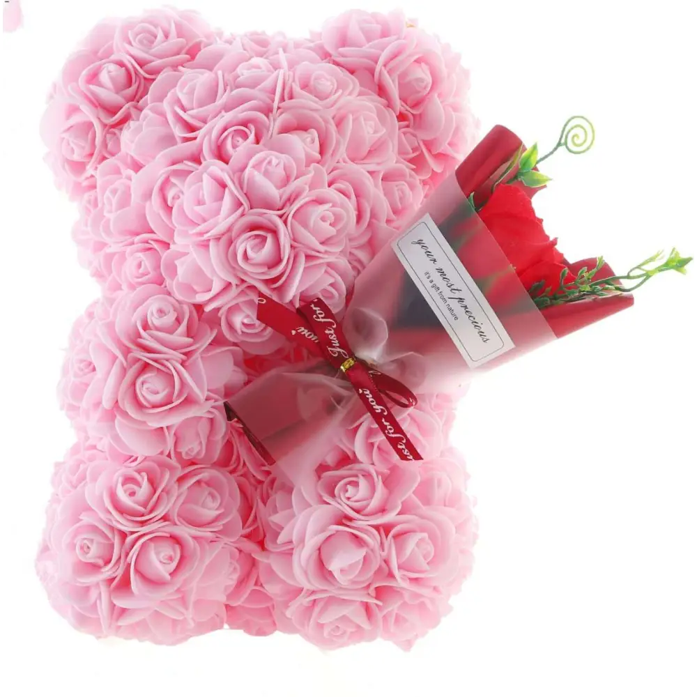 Red Rose Bear Eternal Flower Gift Box