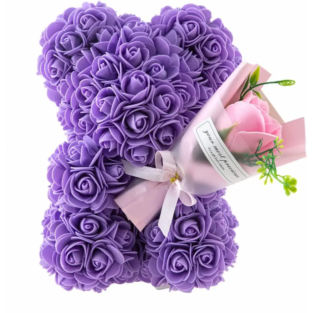 Red Rose Bear Eternal Flower Gift Box