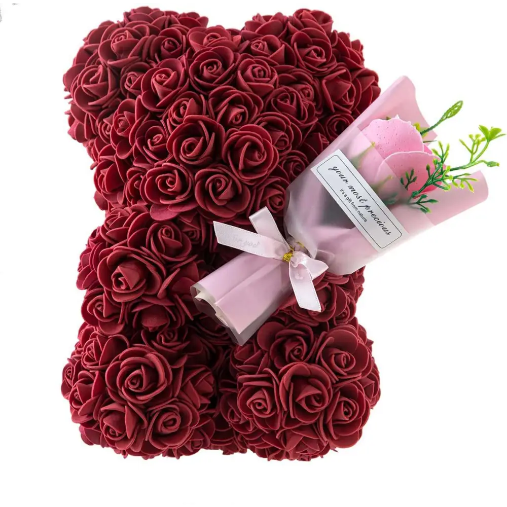 Red Rose Bear Eternal Flower Gift Box