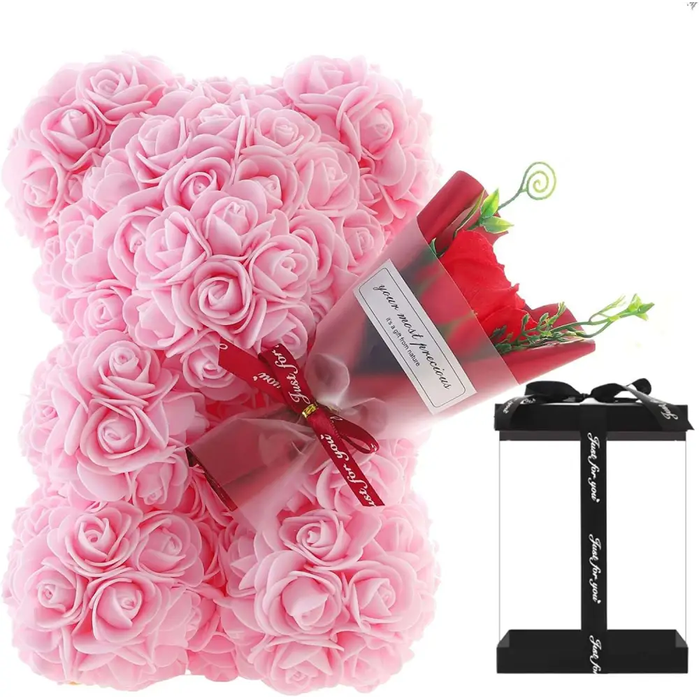 Red Rose Bear Eternal Flower Gift Box