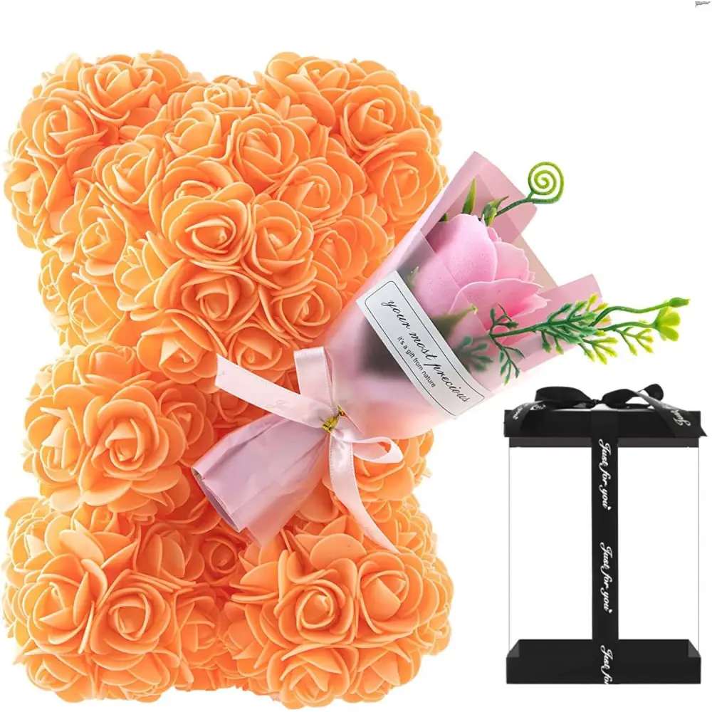 Red Rose Bear Eternal Flower Gift Box