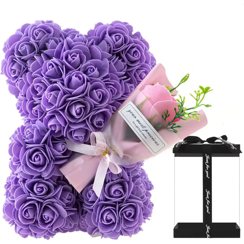 Red Rose Bear Eternal Flower Gift Box
