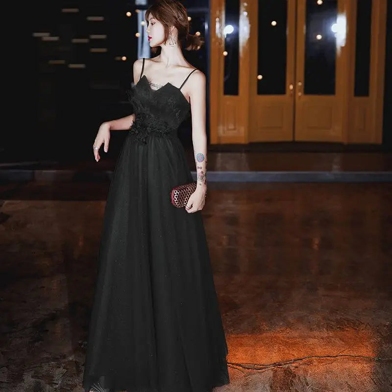 Red Satin Engagement Suspender Evening Dress