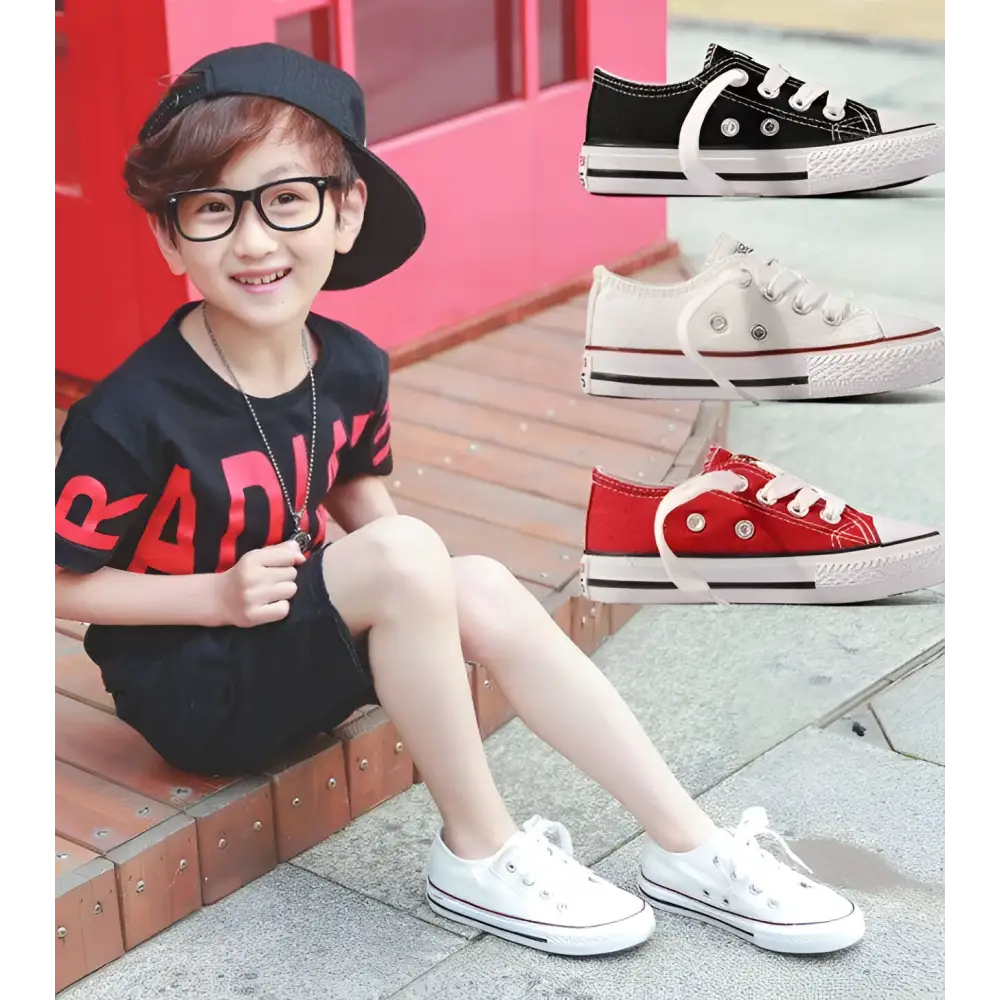 Red Toddler Canvas Casual Shoes Student Style