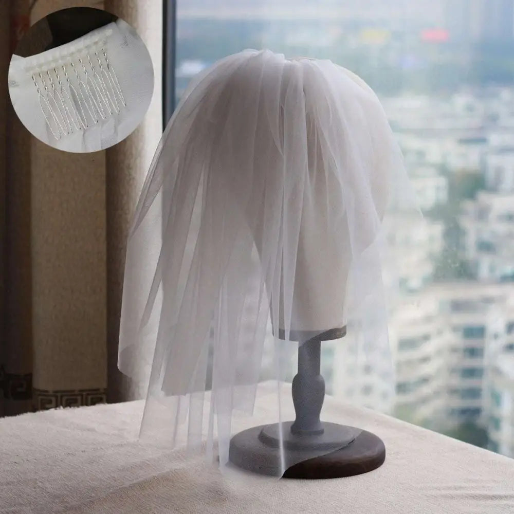 Retro Short Wedding Lace Floral Veil