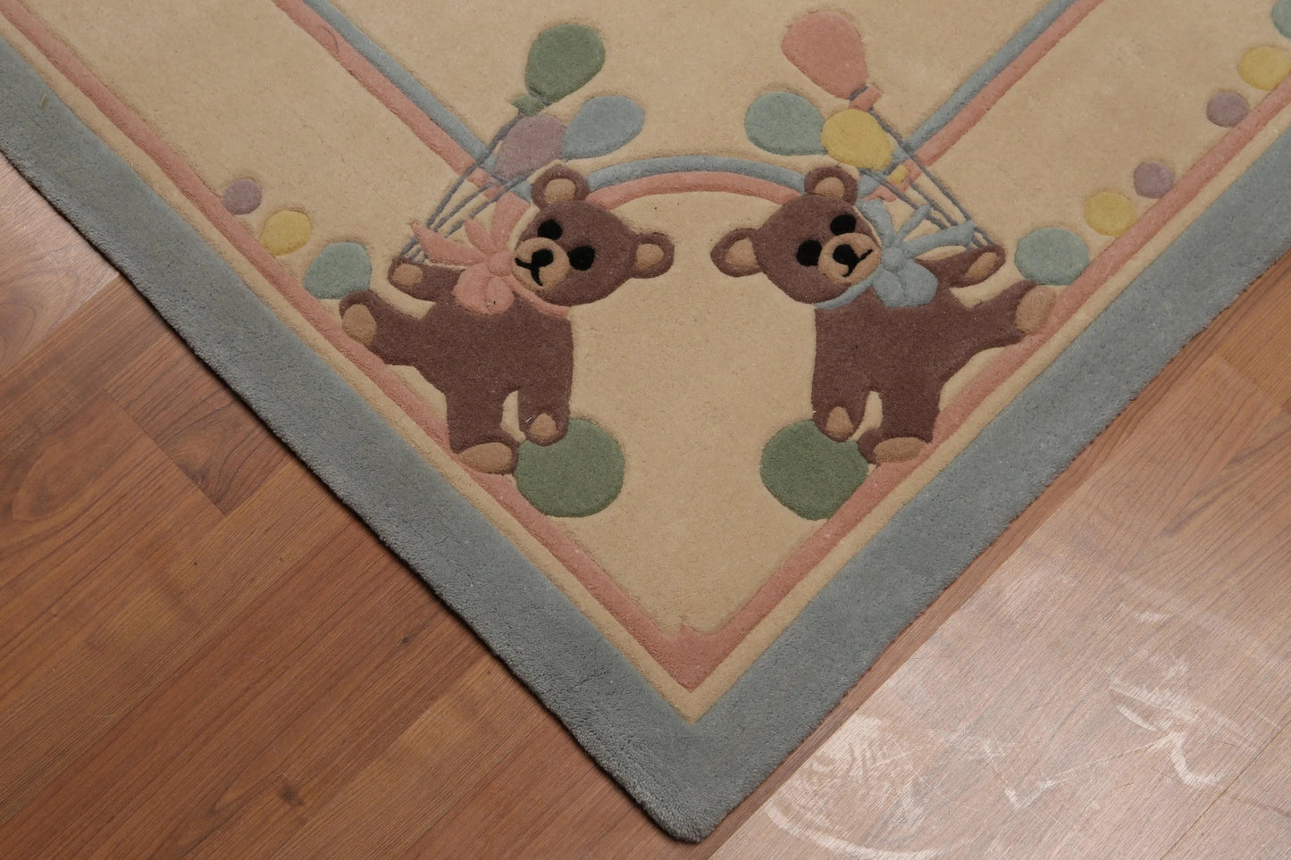 4' x 6' Handmade 100% Wool Plus pile Area rug Beige 4' x 6'-3