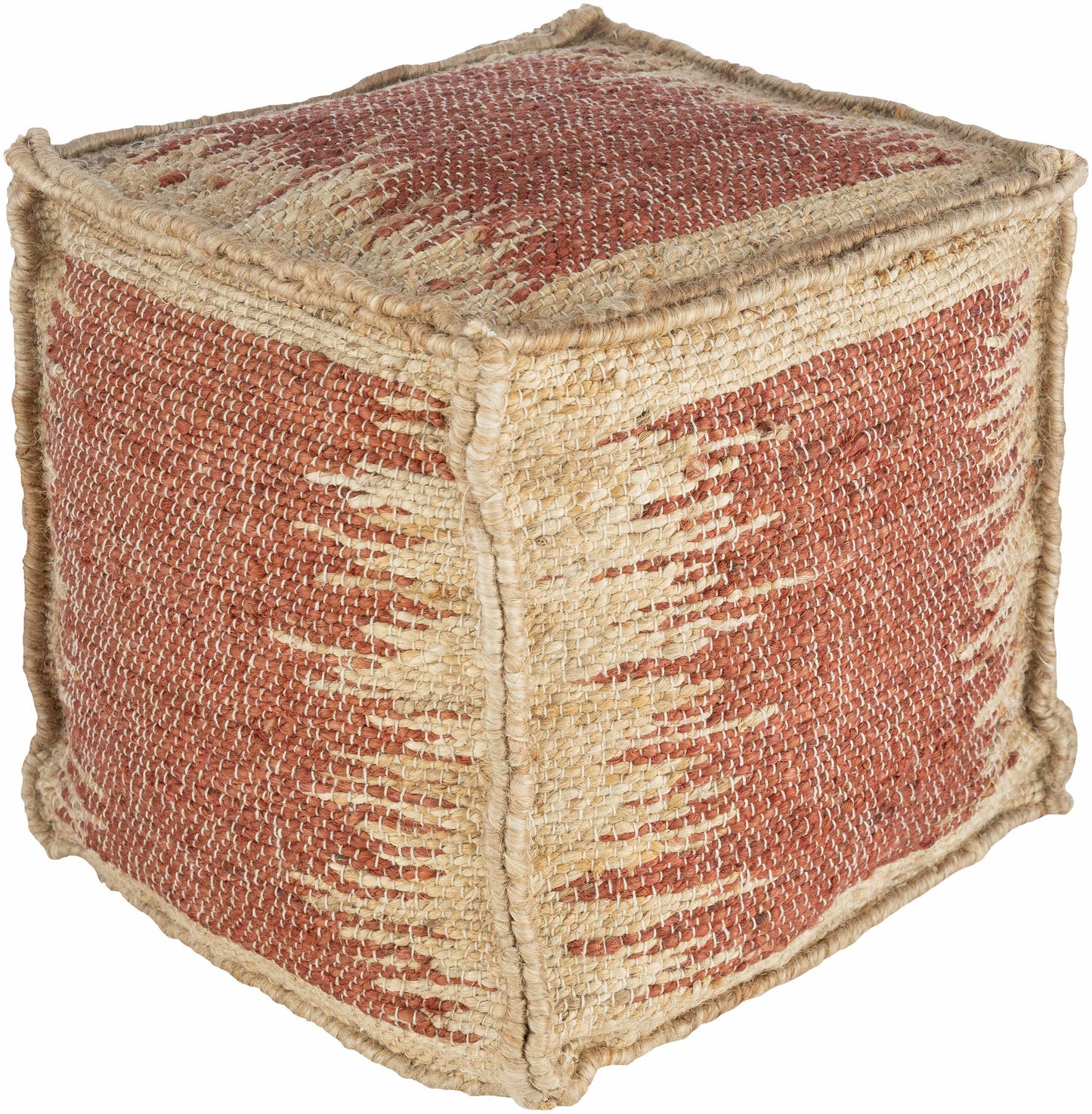 Rhuddlan Jute Rust Pouf-0