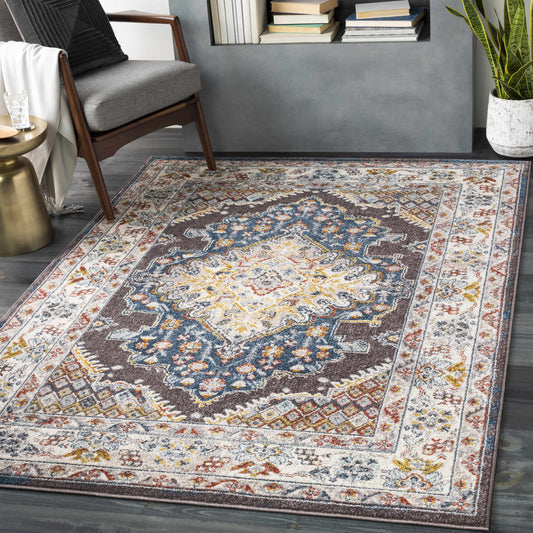 Haymond Brown Medallion Area Rug-0