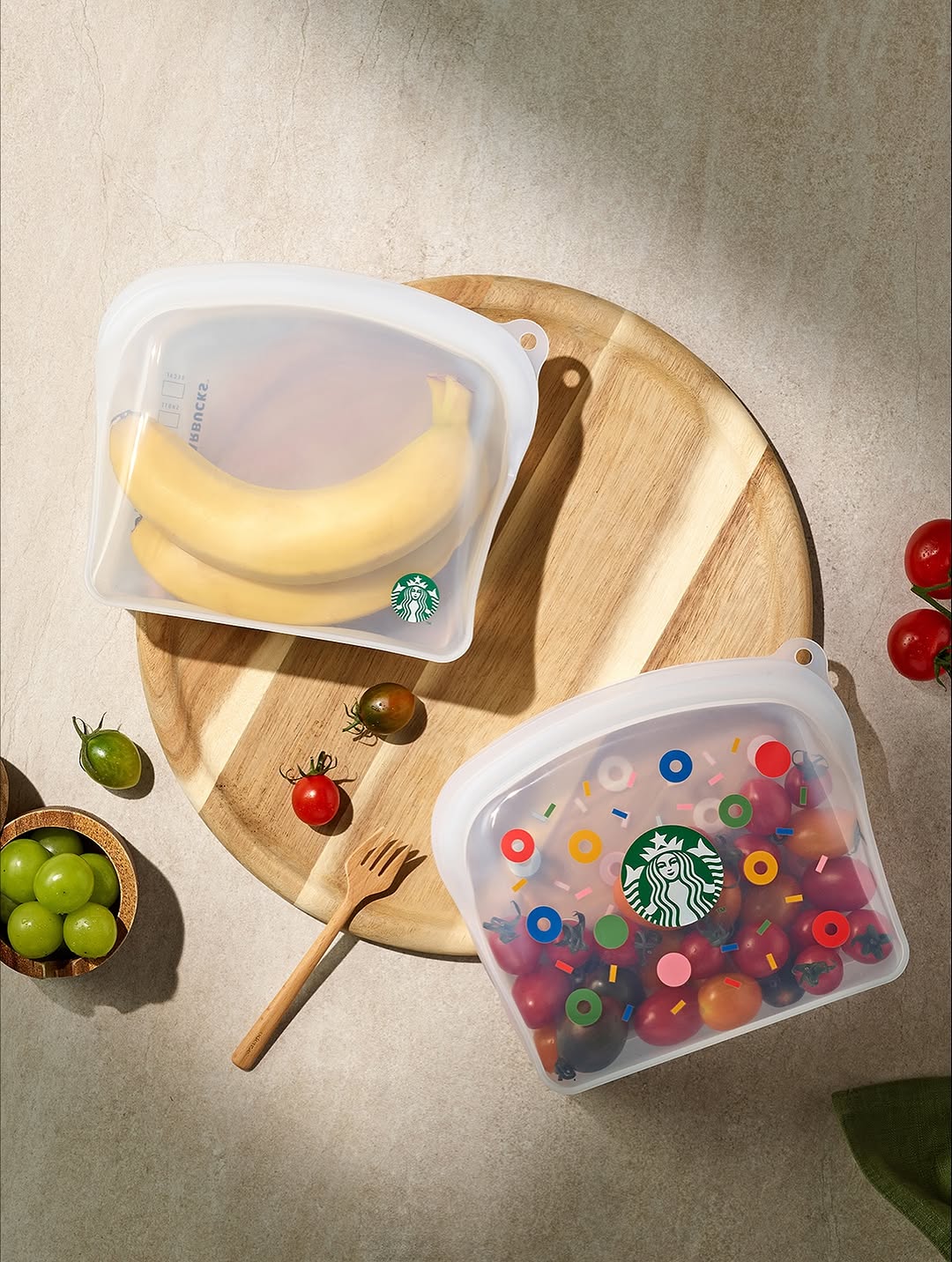 Starbucks Silicon Food Bag (2 types)-1