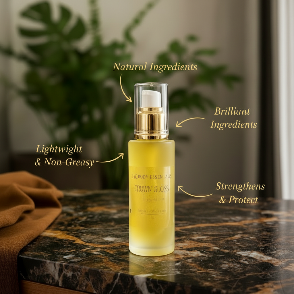 Crown Gloss Frizz Control Serum, Frizz Control Hair Serum with Nourishing Oils