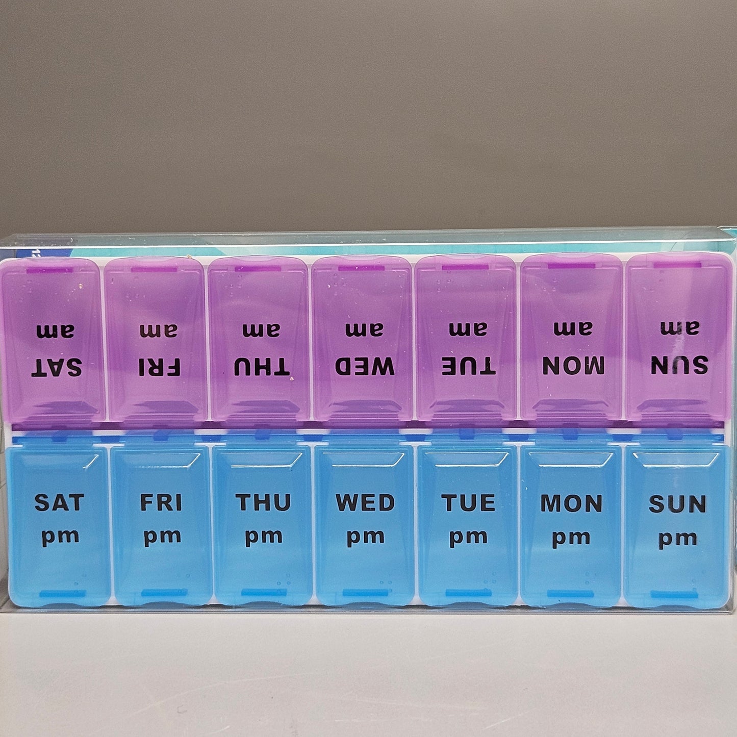 FAMILYMAID (2 PACK) 7-Day Pill Organizer 14 Compartments! Easy Organize Jumbo Size