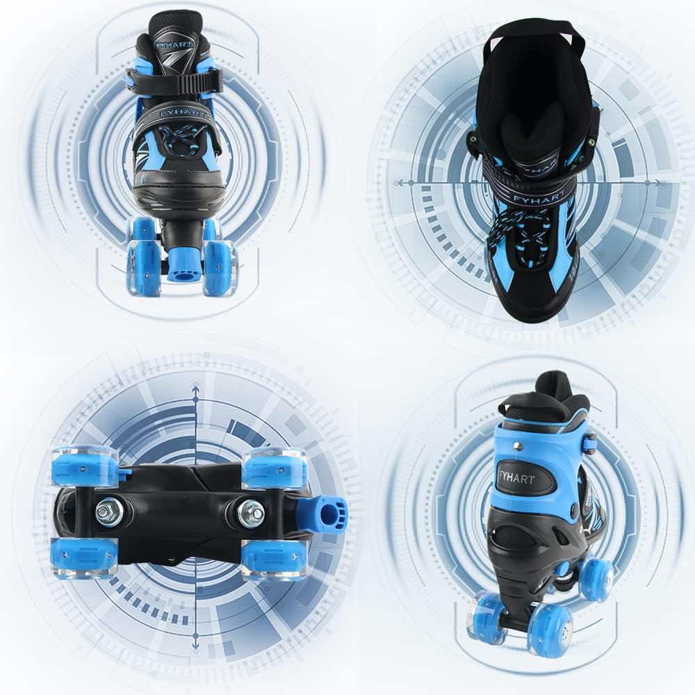 LIRENGUI Boys Girls Roller Skates (Size 4-7)