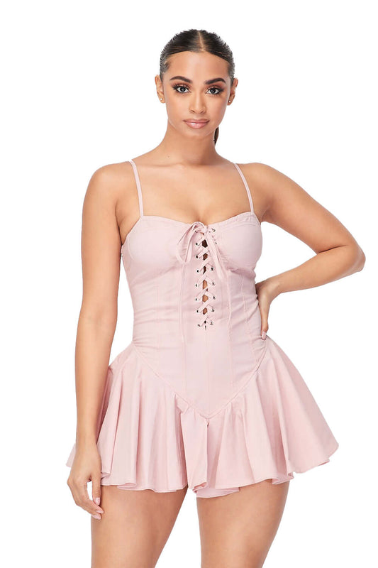 Laced Up Romper