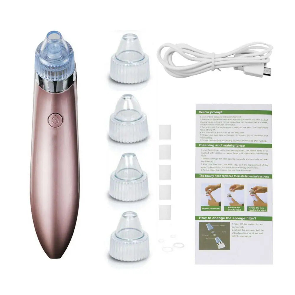 Rose Gold Electric Blackhead Vacuum with Strong Suction