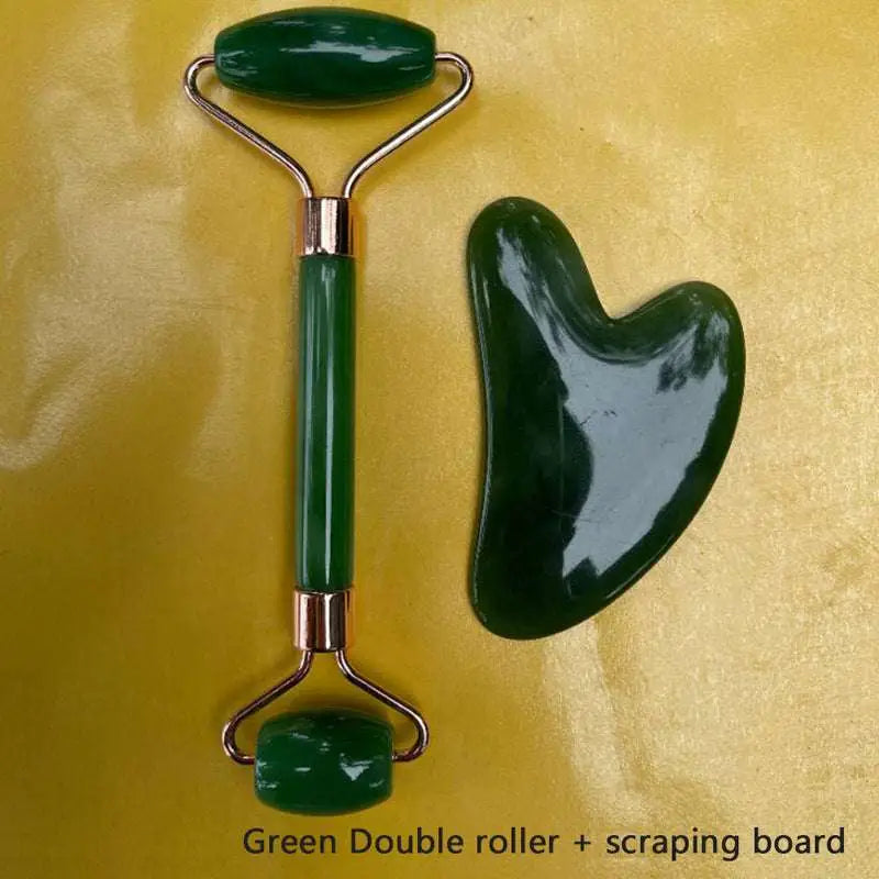 Rose Quartz Facial Roller and Gua Sha Wrinkle Remover
