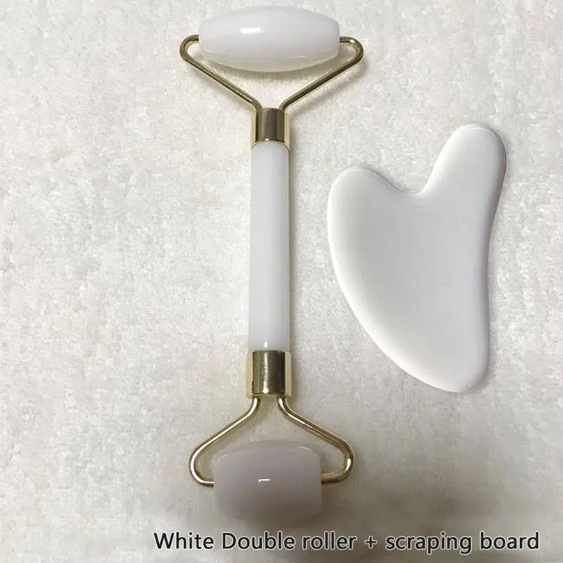 Rose Quartz Facial Roller and Gua Sha Wrinkle Remover