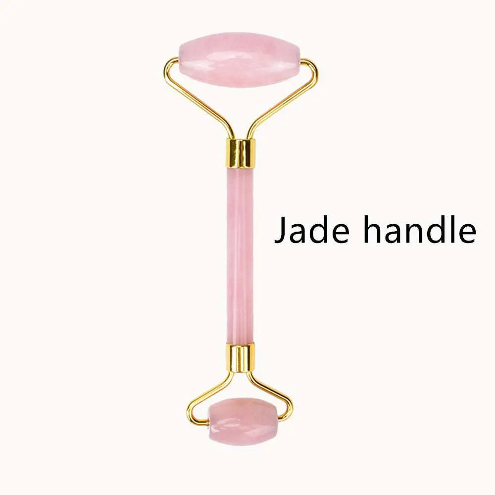 Rose Quartz Facial Roller and Gua Sha Wrinkle Remover