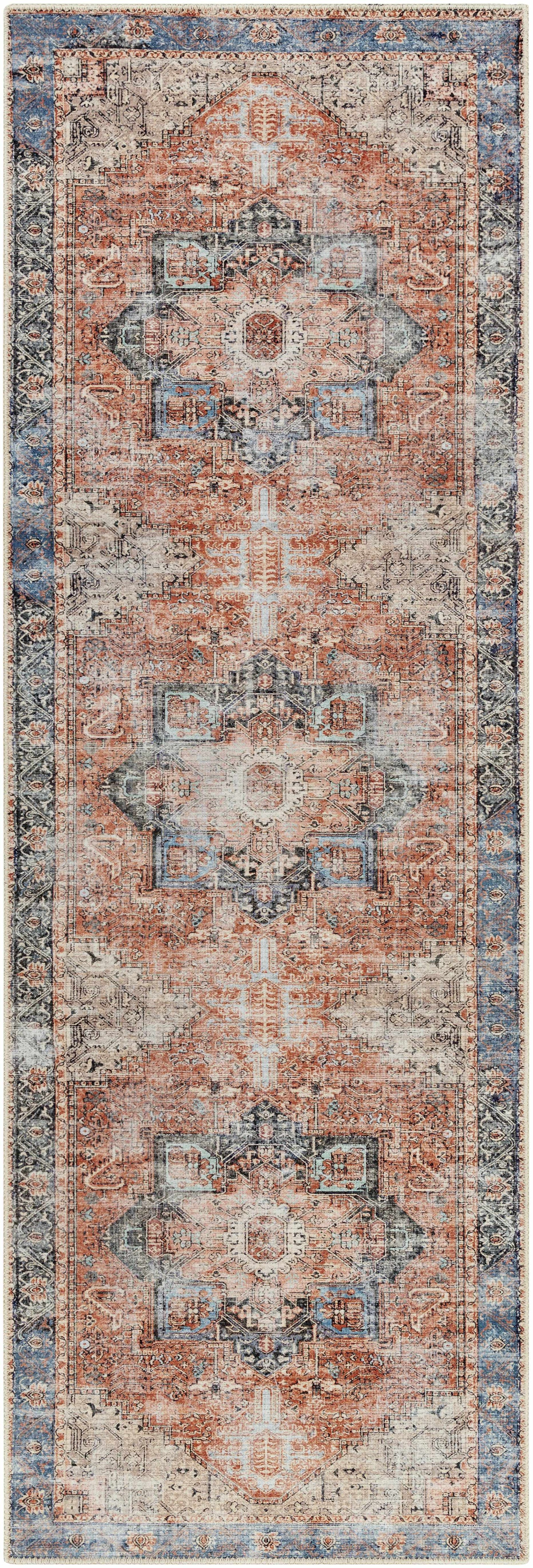Rosman Distressed Washable Rug Area Rug-5