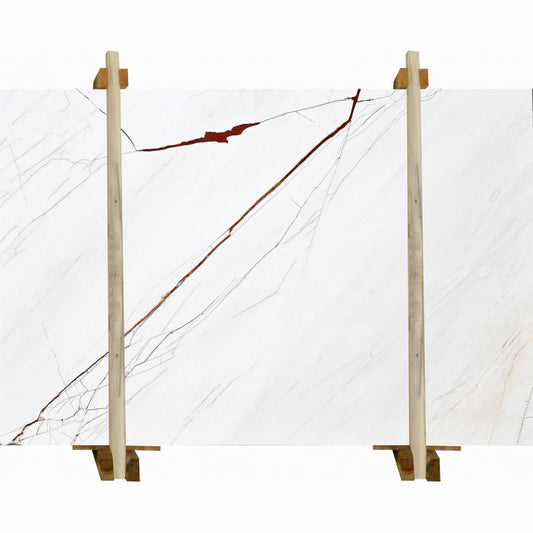 Rosso Venato White Bookmatching Marble Slabs Polished - Livfloors Collection