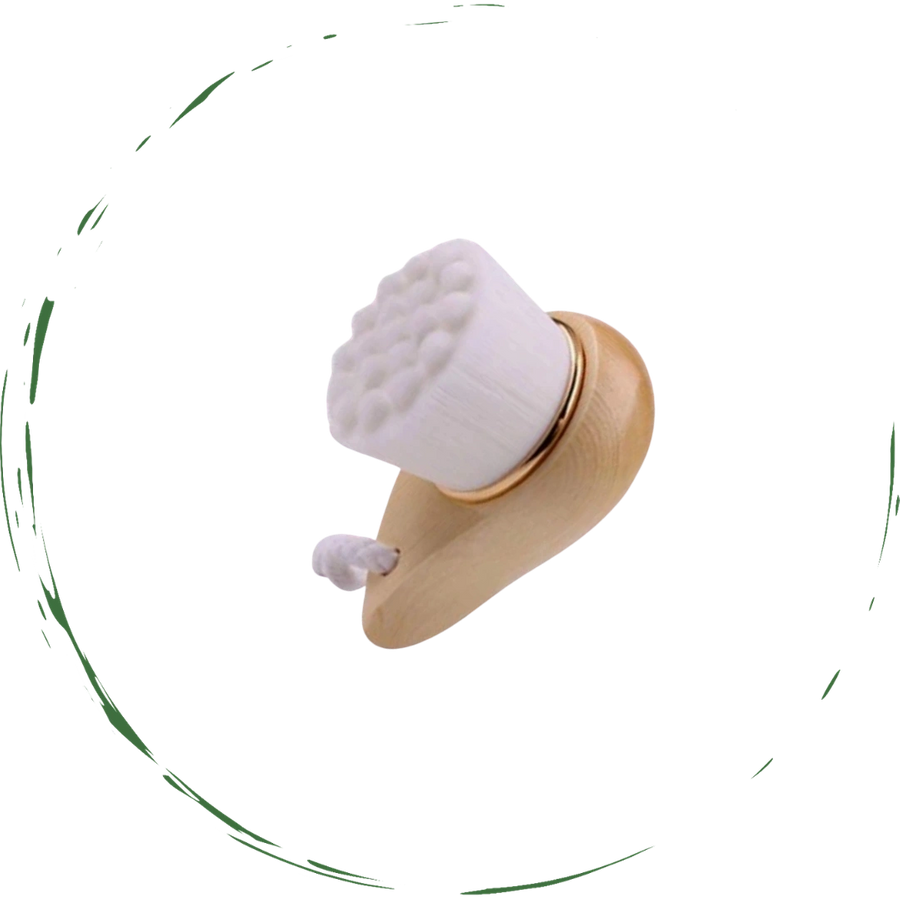 Facial Brush with Bamboo Handle-2