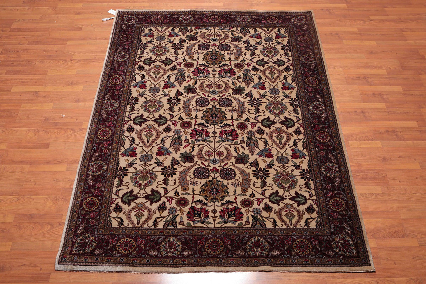 6'1" x 8'7" Hand Knotted 250 KPSI Superfine Wool Oriental Area rug Beige-1