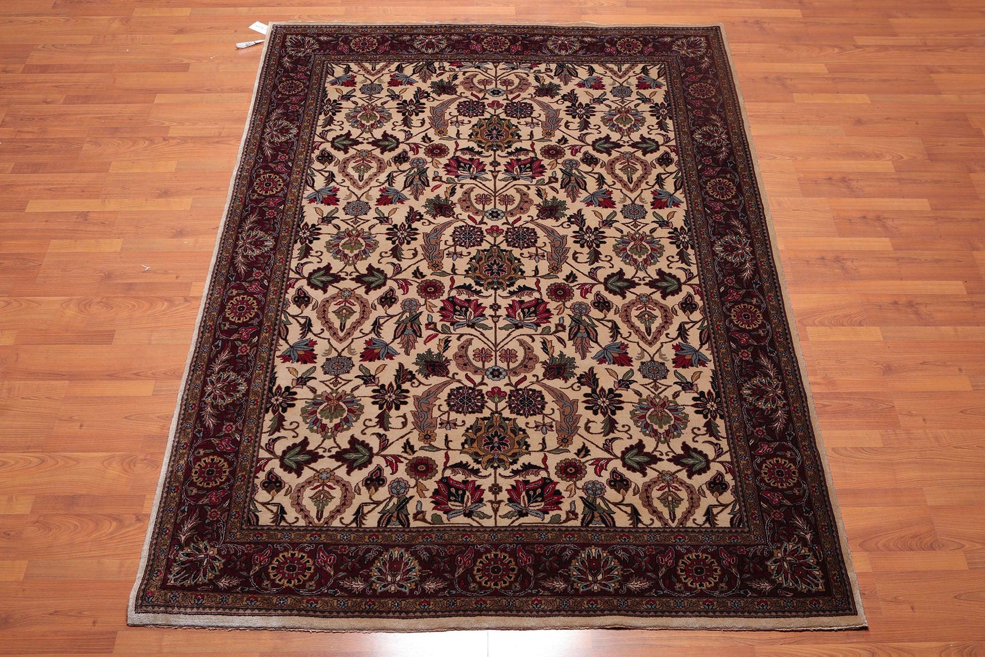 6'1" x 8'7" Hand Knotted 250 KPSI Superfine Wool Oriental Area rug Beige-1