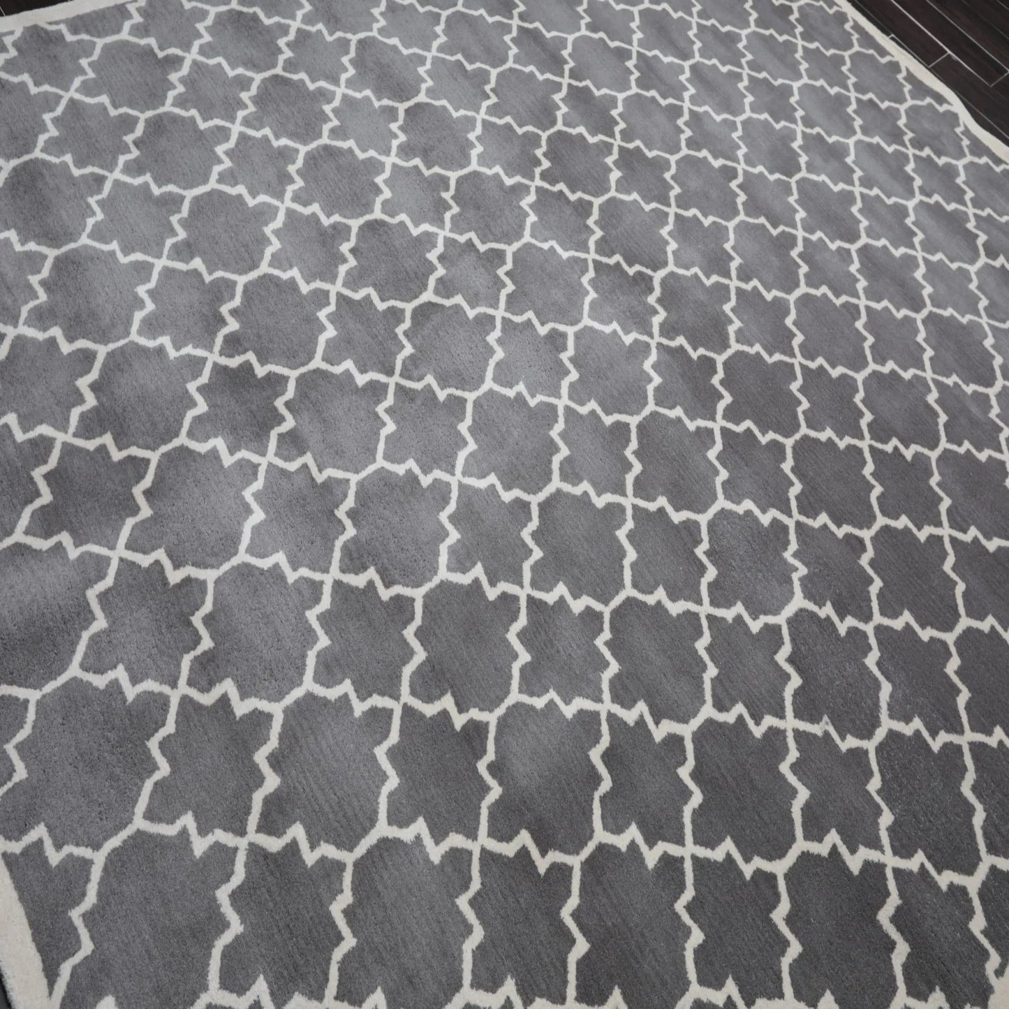 8' x 10' Handmade 100% Wool Designer Contemporary Oriental Area rug Gray-4