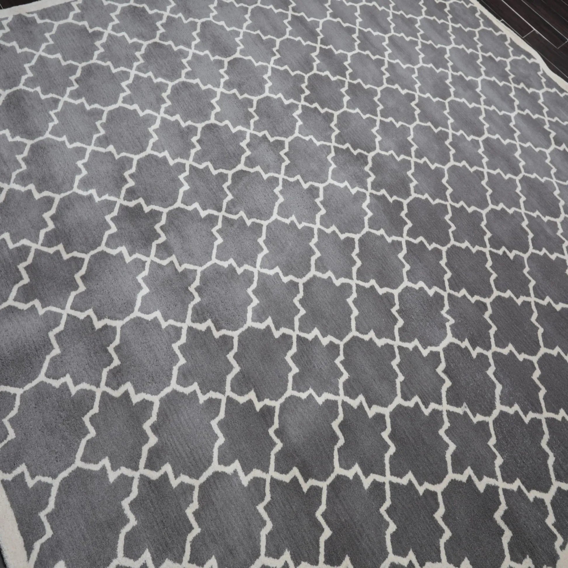 8' x 10' Handmade 100% Wool Designer Contemporary Oriental Area rug Gray-4