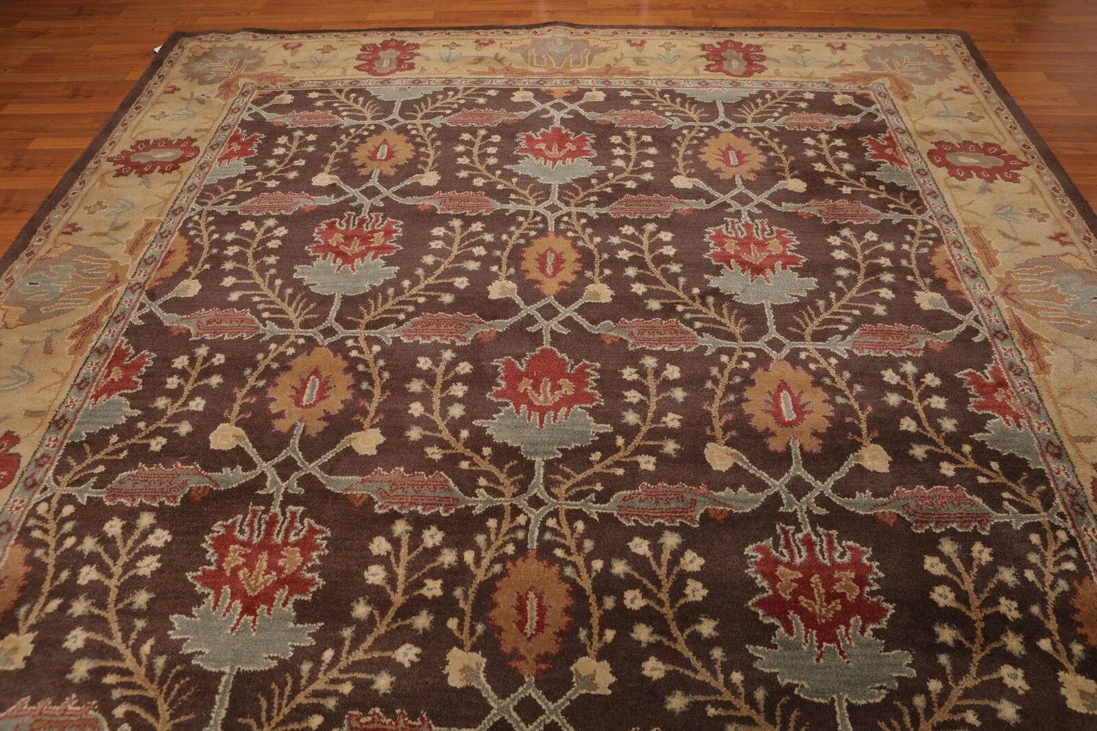 Multi Sizes Brown, Beige Hand-Tufted Arts & Craft 100% Wool Oriental Area Rug-3
