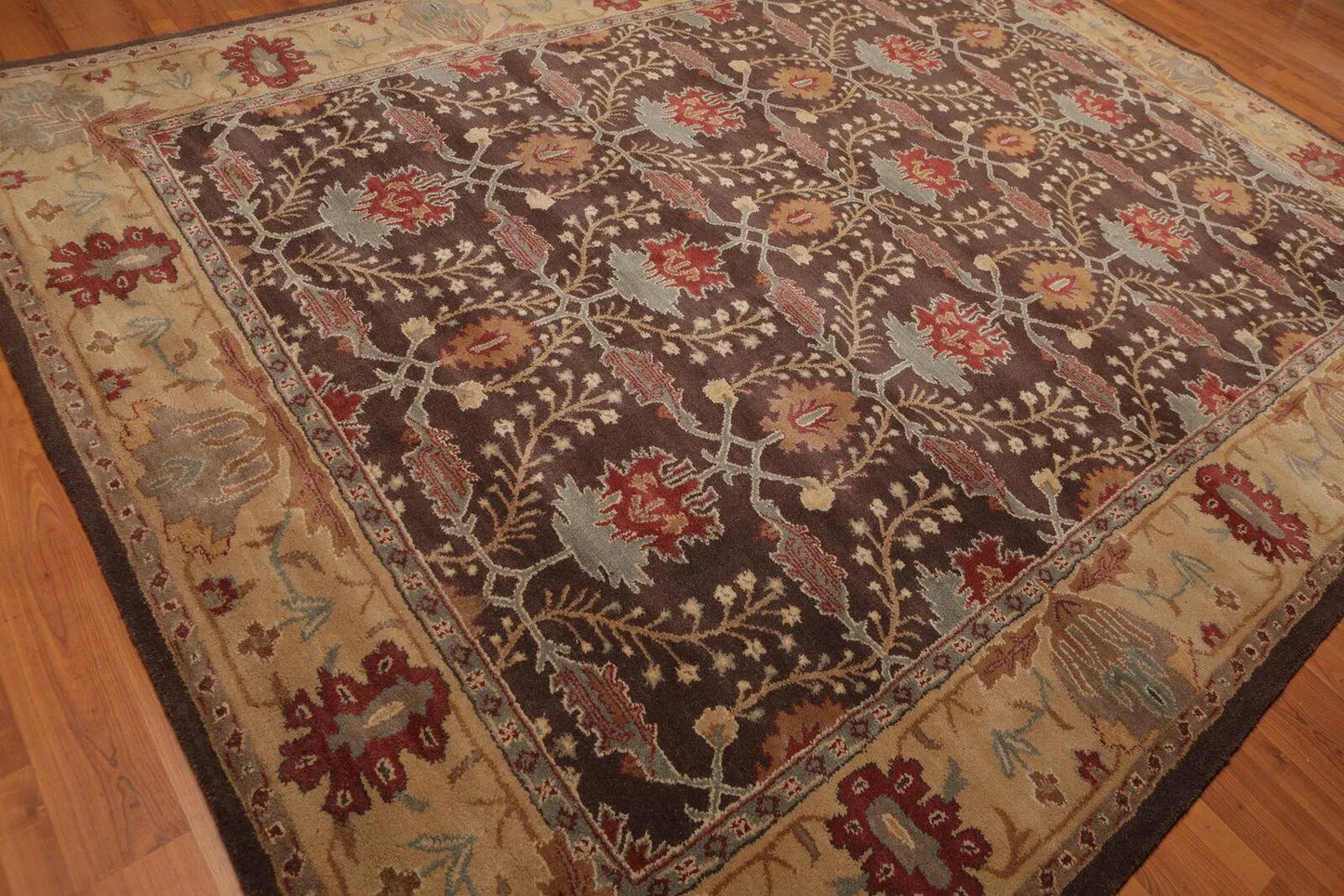 Multi Sizes Brown, Beige Hand-Tufted Arts & Craft 100% Wool Oriental Area Rug-2