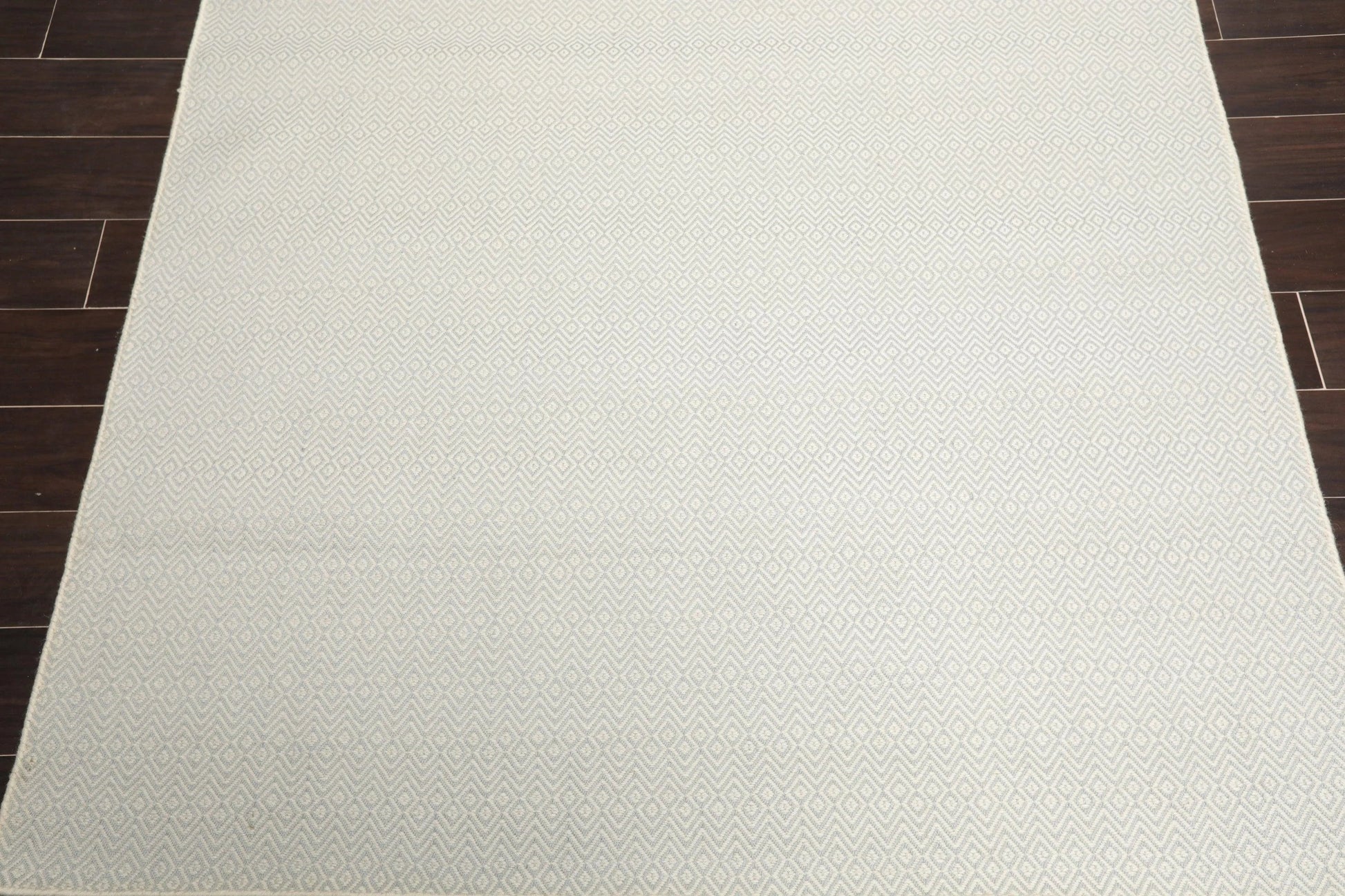 Multi Size Ivory, Gray Hand Woven 100% Wool Flatweave Modern & Contemporary Oriental Area Rug-2