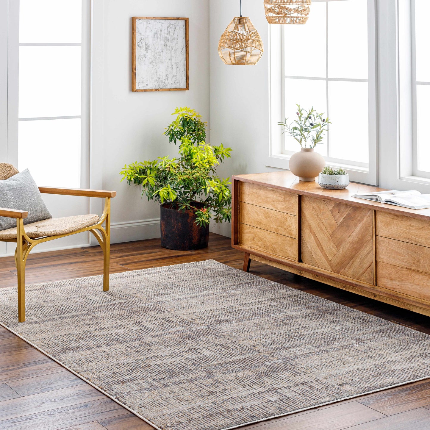 Cane Luxe Rug with Fringes-1