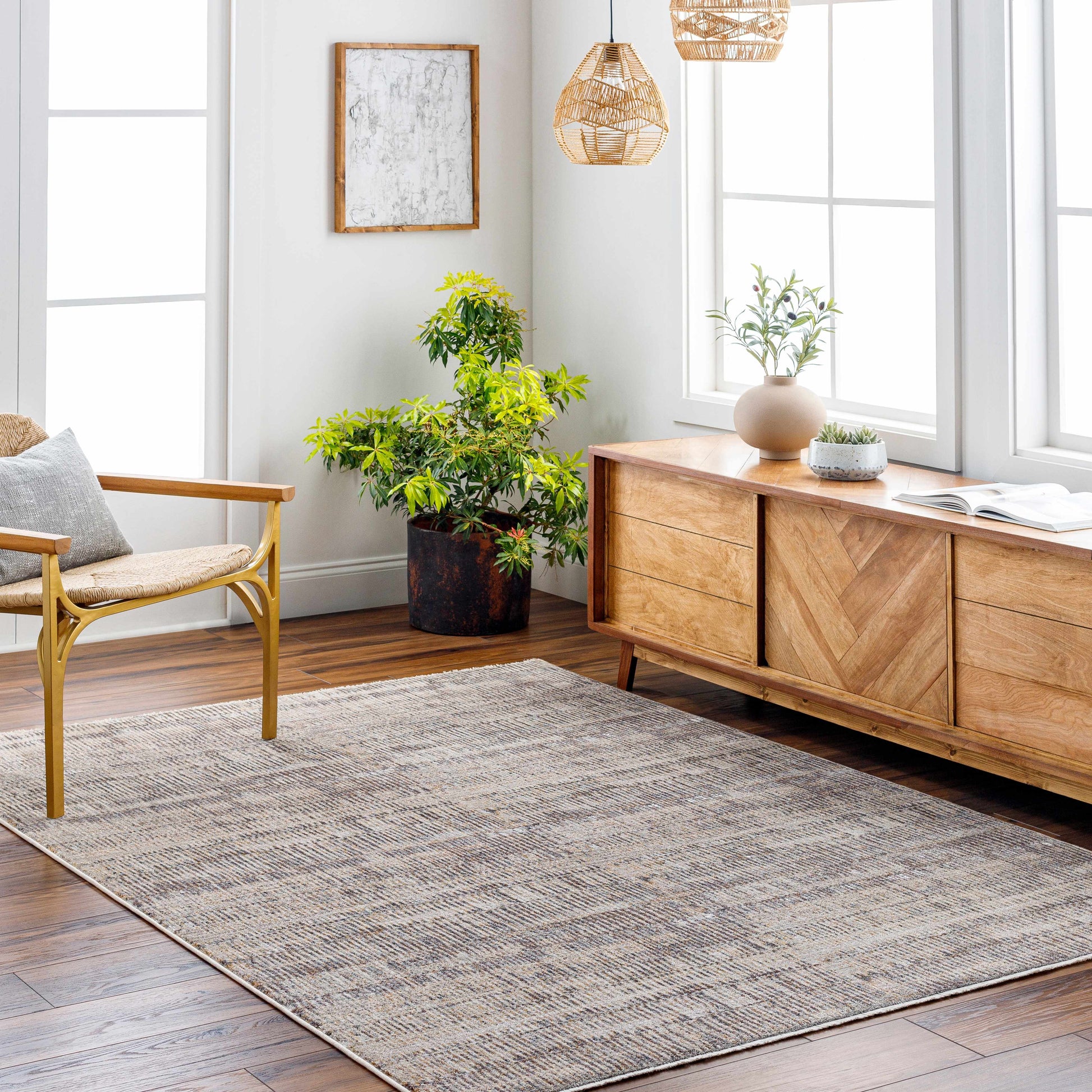 Cane Luxe Rug with Fringes-1