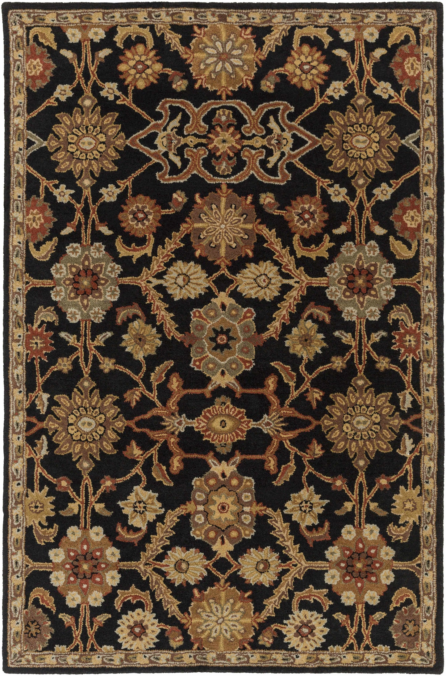 Salix Hand Tufted Black Wool Rug-6