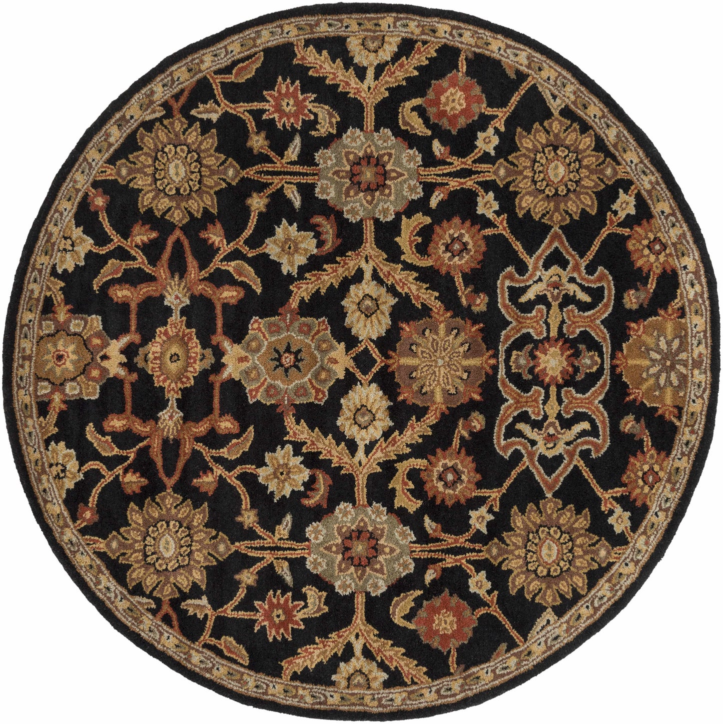 Salix Hand Tufted Black Wool Rug-5