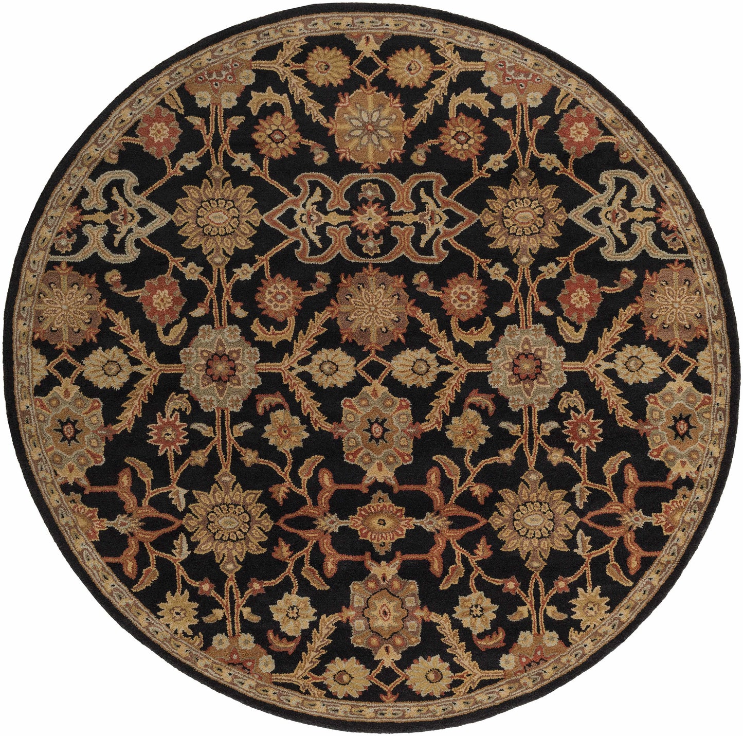 Salix Hand Tufted Black Wool Rug-9