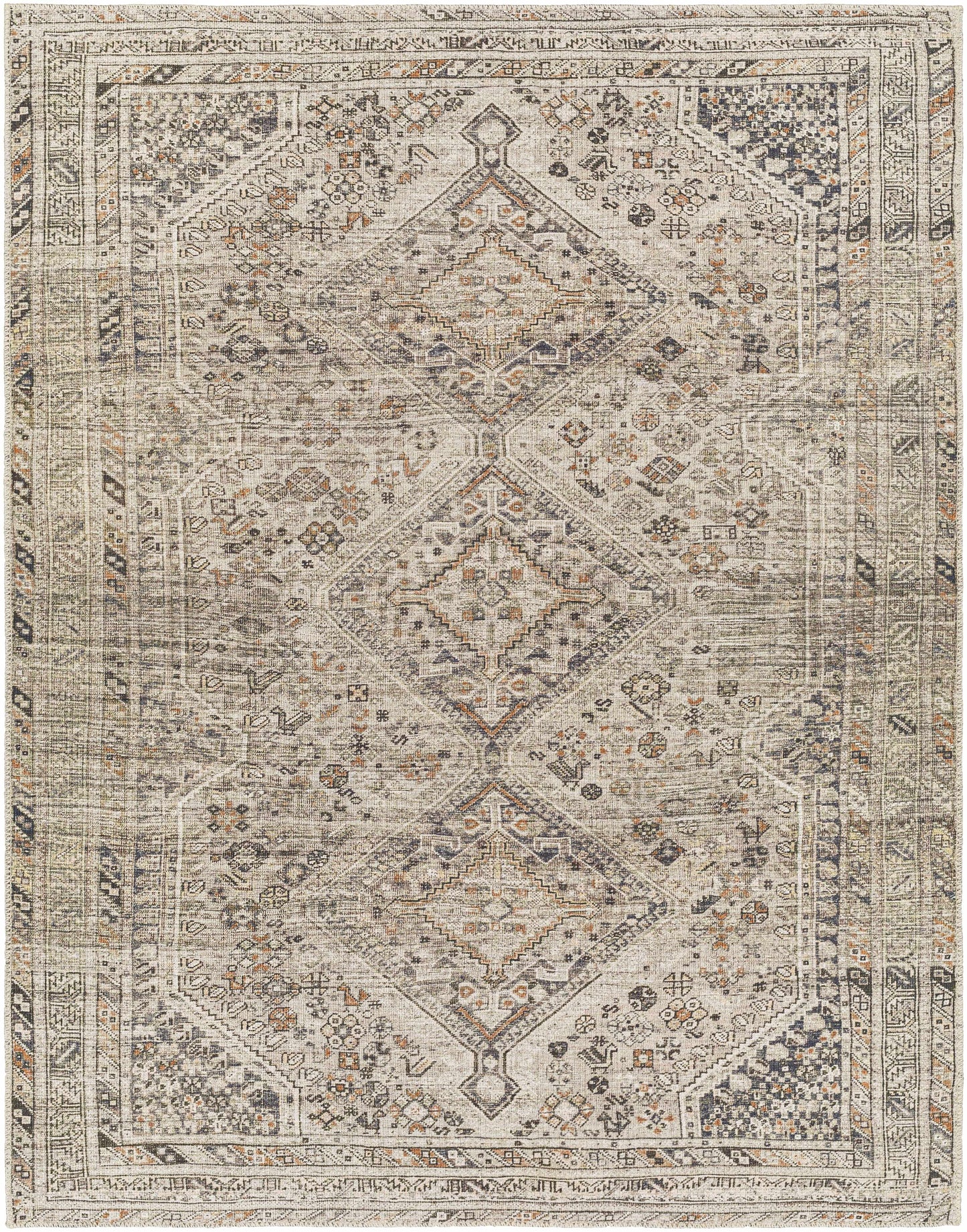 Barny Beige Flat Pile Washable Rug-1