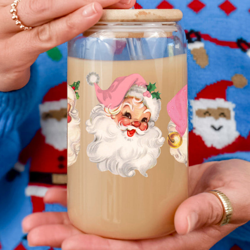 Vintage Pink Santa 17oz-0