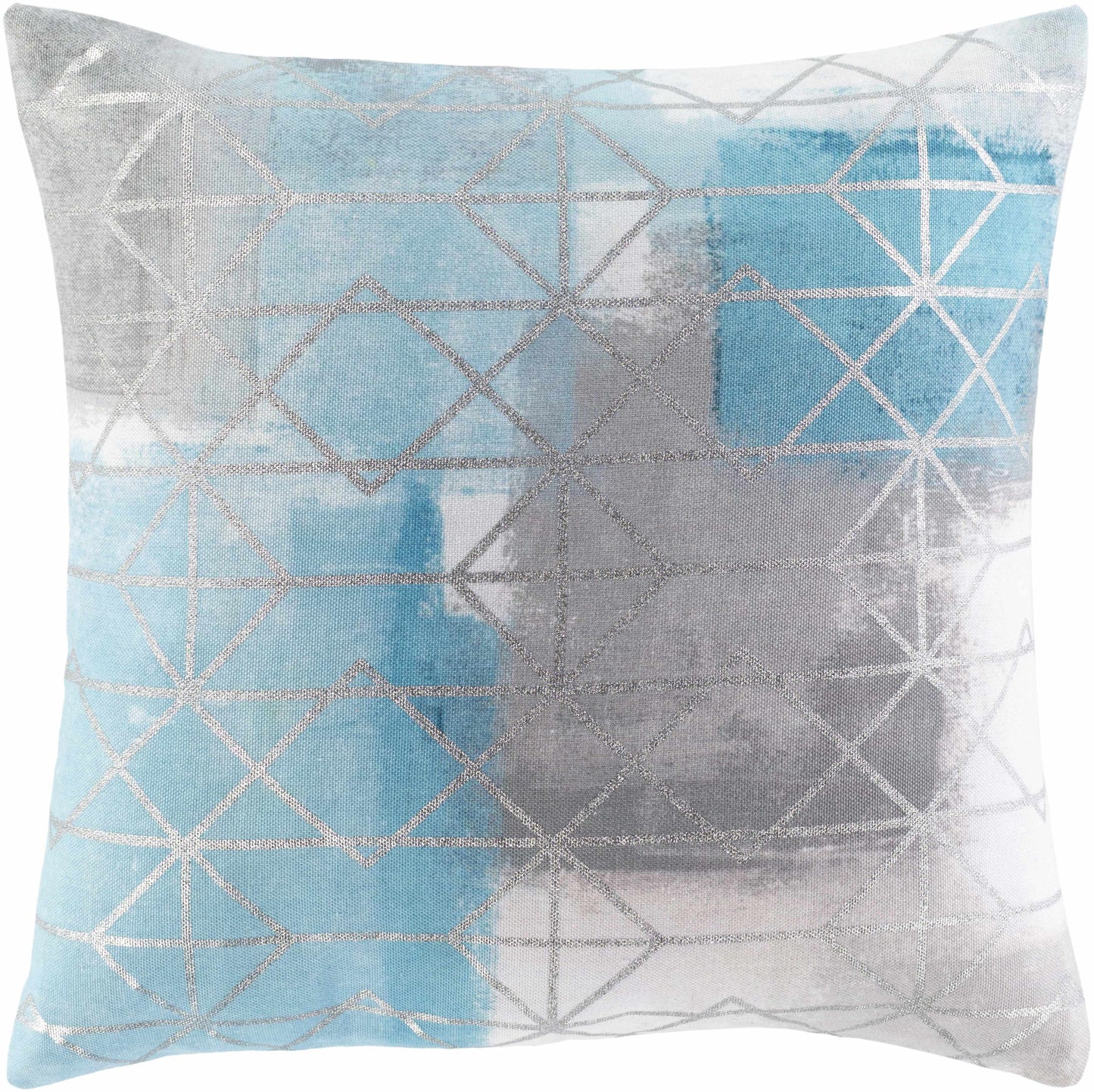 Sason Blue Geometric Square Throw Pillow - Clearance-0