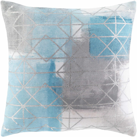Sason Blue Geometric Square Throw Pillow - Clearance-0