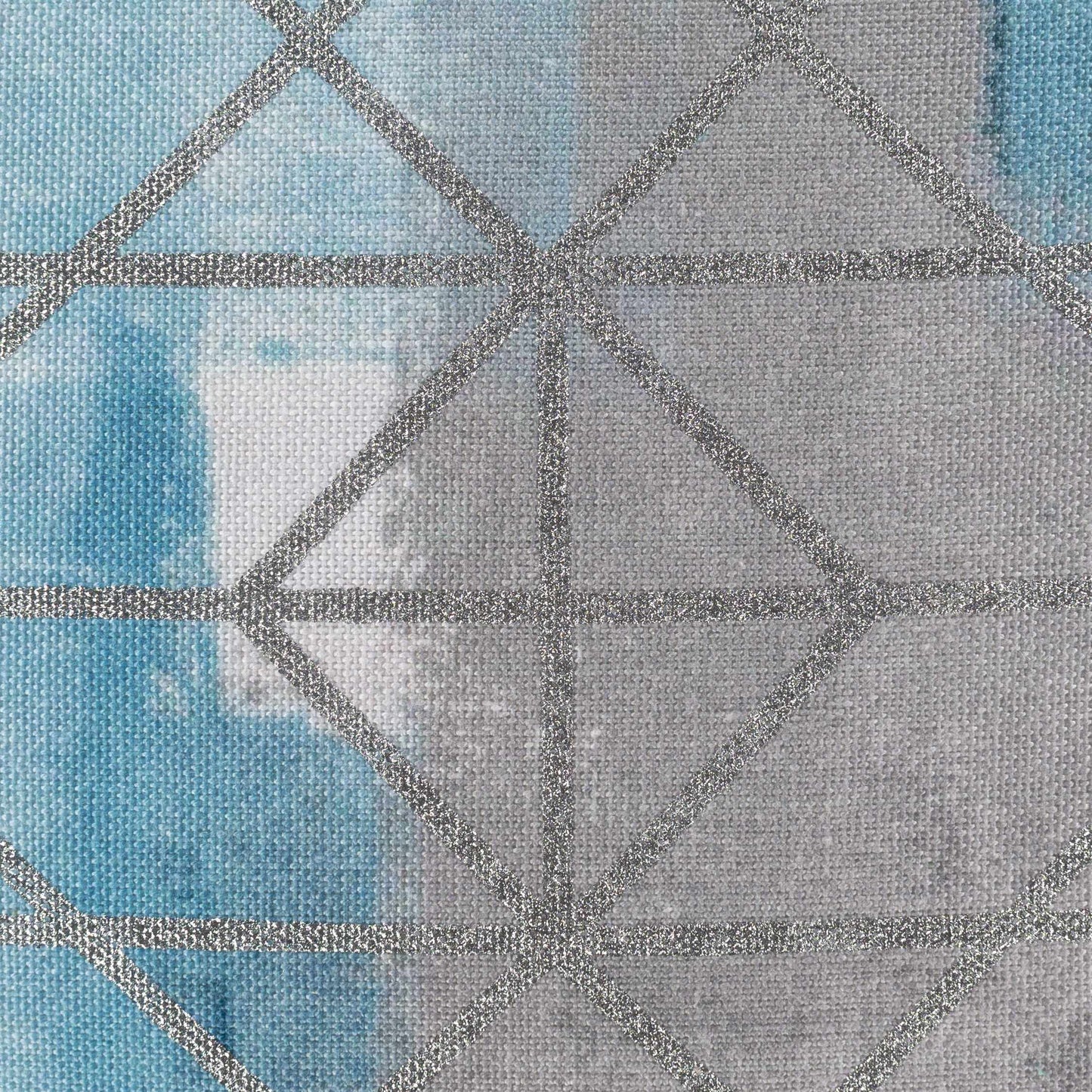 Sason Blue Geometric Square Throw Pillow - Clearance-3