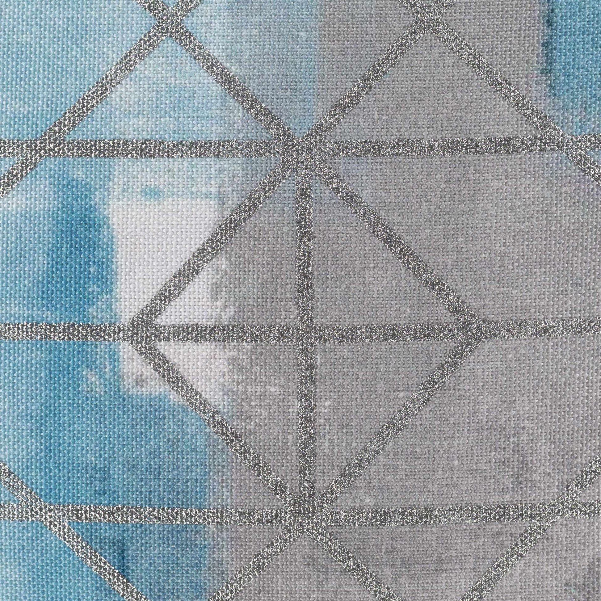 Sason Blue Geometric Square Throw Pillow - Clearance-3