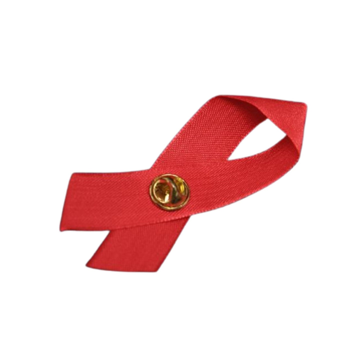 10 Pack Satin Red Ribbon Awareness Pins